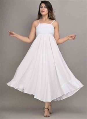Women Fit and Flare White Dress