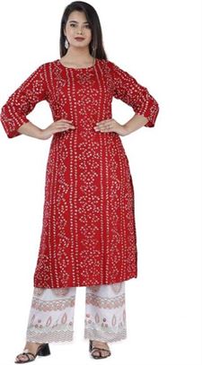 Women Viscose Rayon Kurta Palazzo Set