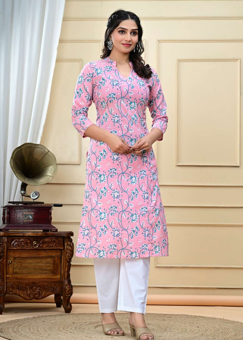 Elegant Women’s Cotton Kurta Set with Pant Daily & Office Wear Stylish Indian Suit Set for Women