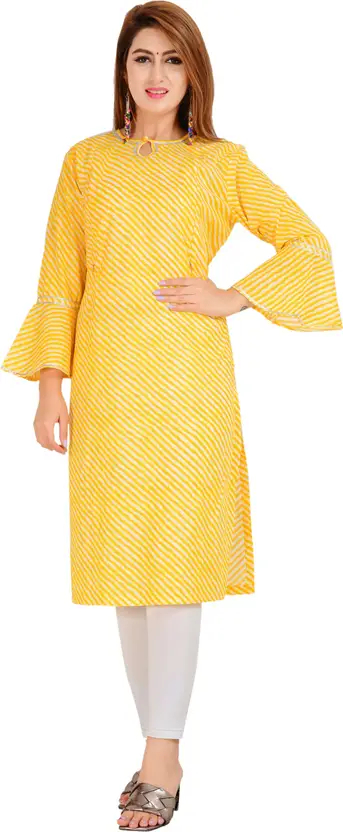 Women Printed Viscose Rayon Straight Kurta (Yellow) | Slim Fit, Round Neck, Casual Wear | Perfect for Ethnic & Maternity Wardrobe, Easy Nursing Access, Comfortable Fit for Office & Casual Occasions